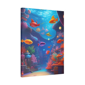 Vibrant Matte Canvas - Psychedelic Shoal Colorful Fish - Dipaliz - Posters Prints & Visual Artwork