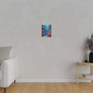 Vibrant Matte Canvas - Psychedelic Shoal Colorful Fish - Dipaliz - Posters Prints & Visual Artwork