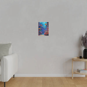 Vibrant Matte Canvas - Psychedelic Shoal Colorful Fish - Dipaliz - Posters Prints & Visual Artwork