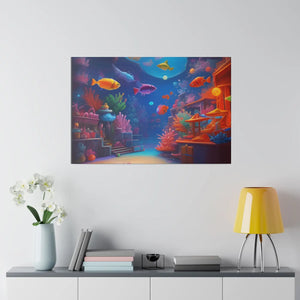 Vibrant Matte Canvas - Psychedelic Shoal Colorful Fish - Dipaliz - Posters Prints & Visual Artwork