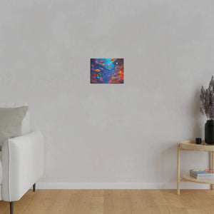 Vibrant Matte Canvas - Psychedelic Shoal Colorful Fish - Dipaliz - Posters Prints & Visual Artwork