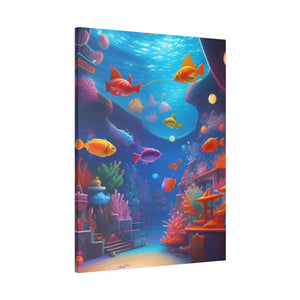 Vibrant Matte Canvas - Psychedelic Shoal Colorful Fish - Dipaliz - Posters Prints & Visual Artwork