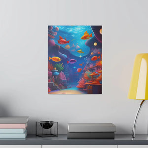 Vibrant Matte Canvas - Psychedelic Shoal Colorful Fish - Dipaliz - Posters Prints & Visual Artwork