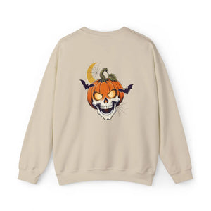 Dipaliz Pumpkin Skull Crewneck Sweatshirt Halloween - Sweatshirts
