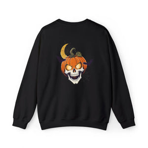 Dipaliz Pumpkin Skull Crewneck Sweatshirt Halloween - Sweatshirts