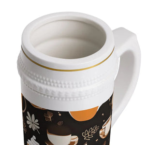 Cozy Pumpkin Spice Beer Stein Mug - 22oz Ceramic Fall - Dipaliz - Mugs