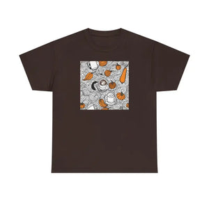 Pumpkin Spice Latte Unisex Heavy Cotton Tee - Dipaliz - Dark Chocolate / s - T-shirts