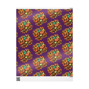 Gift Wrap Papers Autumn Leaves Pumpkins Design by Dipaliz - 30’’ x 36’’ / Glossy - Wrapping Paper