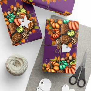 Gift Wrap Papers Autumn Leaves Pumpkins Design by Dipaliz - Wrapping Paper