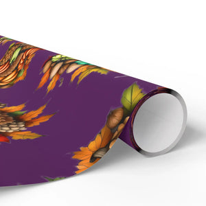 Pumpkin Autumn Leaves Gift Wrap Papers – Matte - Dipaliz - Wrapping Paper