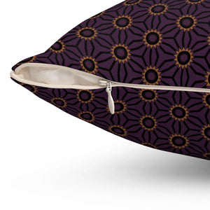 Abstract Polyester Square Pillow - Maroon Design - Dipaliz - Decor