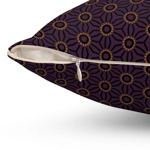 Abstract Polyester Square Pillow - Maroon Design - Dipaliz - Decor