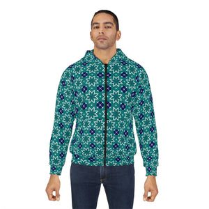 Purple Abstract Pattern Zip Hoodie - Unisex Fleece - Dipaliz - Hoodies