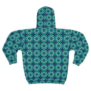 Purple Abstract Pattern Zip Hoodie - Unisex Fleece - Dipaliz - Hoodies