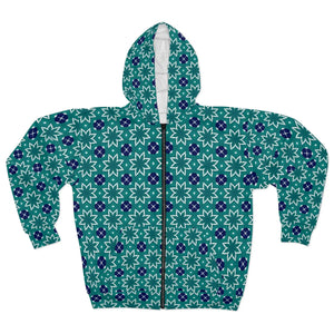 Purple Abstract Pattern Zip Hoodie - Unisex Fleece - Dipaliz - Hoodies