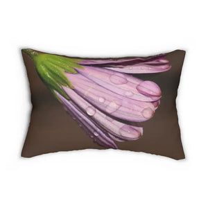 Purple Daisy Spun Polyester Lumbar Pillow - Ready to use - Dipaliz - 20’’ × 14’’ - Pillows