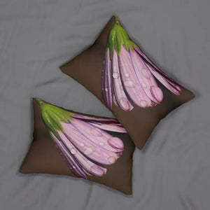 Purple Daisy Spun Polyester Lumbar Pillow - Ready to use - Dipaliz - 20’’ × 14’’ - Pillows