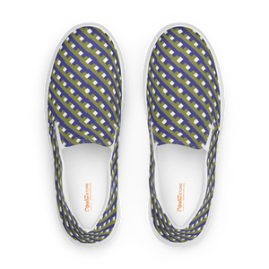 Bold Purple Check Canvas Shoes - Women’s Slip - Dipaliz - Sneakers