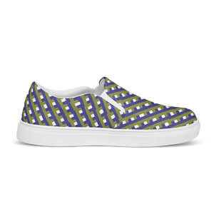 Bold Purple Check Canvas Shoes - Women’s Slip - Dipaliz - Sneakers