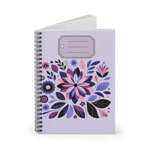Vibrant Notebook Ruled Line Purple Flowers - Dipaliz - Notebooks & Notepads