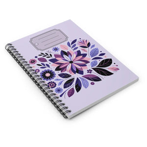 Vibrant Notebook Ruled Line Purple Flowers - Dipaliz - Notebooks & Notepads