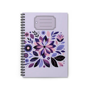 Vibrant Notebook Ruled Line Purple Flowers - Dipaliz - Notebooks & Notepads