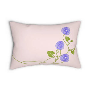 Spun Polyester Lumbar Pillow Purple Floral Design - Dipaliz - 20’’ × 14’’ - Pillows