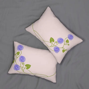 Spun Polyester Lumbar Pillow Purple Floral Design - Dipaliz - 20’’ × 14’’ - Pillows
