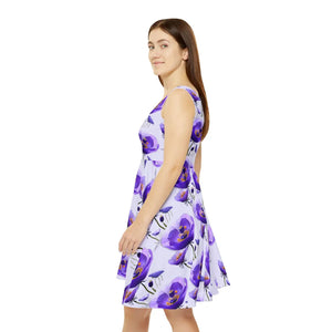 Purple Poppy Skater Dress – Soft Spandex Knit - Dipaliz - Dresses - Xs