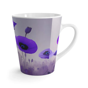 Vibrant Purple Poppy Latte Mug - Ceramic Floral - Dipaliz - Mugs