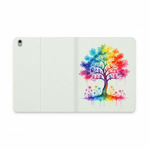 Dipaliz Rainbow Tree Tablet Folio Case Vegan Leather Pockets - Computer Accessories