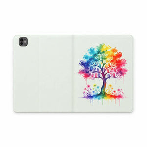 Dipaliz Rainbow Tree Tablet Folio Case Vegan Leather Pockets - Computer Accessories