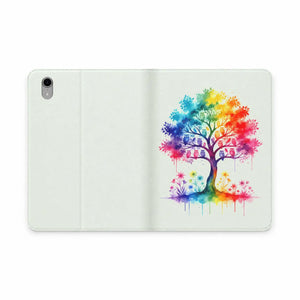 Dipaliz Rainbow Tree Tablet Folio Case Vegan Leather Pockets - Computer Accessories