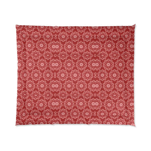 Red Floral Abstract Blanket – Soft Polyester - Dipaliz - Quilts & Comforters
