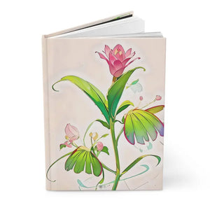 Hardcover Journal Matte Red Flowering Plant Design - Dipaliz - Journals