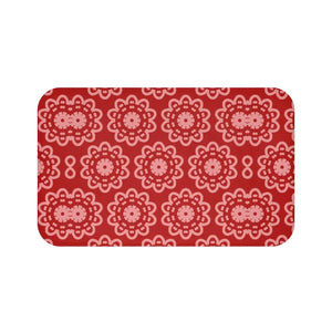 Red Geometric Bath Mat – Soft Microfiber - Dipaliz - Mats & Rugs