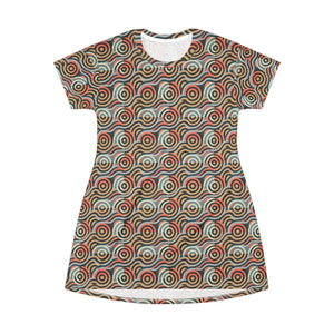 Dipaliz Retro Concentric Circles All-over Print Dress - Dresses