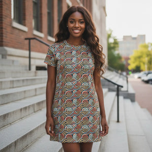 Dipaliz Retro Concentric Circles All-over Print Dress - Dresses - s