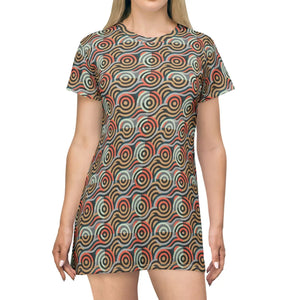 Dipaliz Retro Concentric Circles All-over Print Dress - Dresses