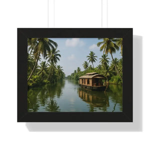 Palm Trees Gallery Canvas Wraps Tropical River Beach Decor Dipaliz - 14″ x 11″ / Black - Posters Prints & Visual Artwork