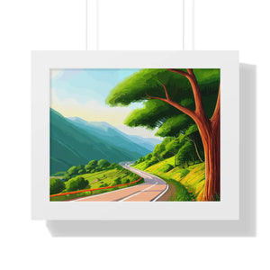 Scenic Tree Road Gallery Canvas Wraps – Framed Decor - Dipaliz - Posters Prints & Visual Artwork