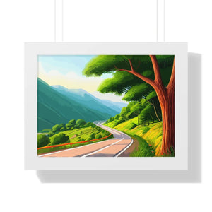 Scenic Tree Road Gallery Canvas Wraps – Framed Decor - Dipaliz - Posters Prints & Visual Artwork