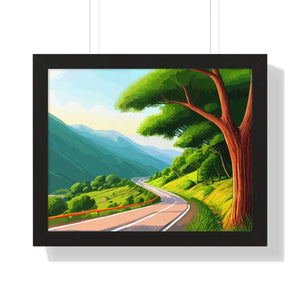 Scenic Tree Road Gallery Canvas Wraps – Framed Decor - Dipaliz - Posters Prints & Visual Artwork