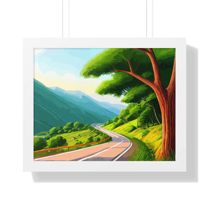 Scenic Tree Road Gallery Canvas Wraps – Framed Decor - Dipaliz - Posters Prints & Visual Artwork