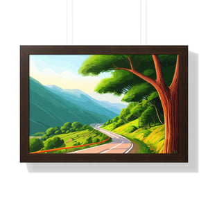Scenic Tree Road Gallery Canvas Wraps – Framed Decor - Dipaliz - Posters Prints & Visual Artwork