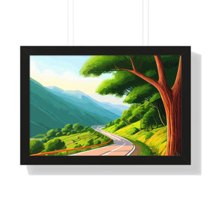 Scenic Tree Road Gallery Canvas Wraps – Framed Decor - Dipaliz - Posters Prints & Visual Artwork