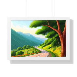 Scenic Tree Road Gallery Canvas Wraps – Framed Decor - Dipaliz - Posters Prints & Visual Artwork