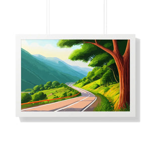 Scenic Tree Road Gallery Canvas Wraps – Framed Decor - Dipaliz - Posters Prints & Visual Artwork