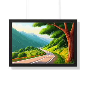Scenic Tree Road Gallery Canvas Wraps – Framed Decor - Dipaliz - Posters Prints & Visual Artwork