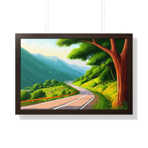 Scenic Tree Road Gallery Canvas Wraps – Framed Decor - Dipaliz - Posters Prints & Visual Artwork